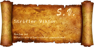 Strifler Viktor névjegykártya
